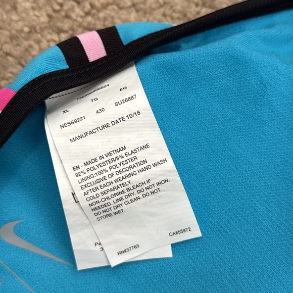 NWT Nike High Neck Racerback Multi Striped Tank Top Size XL - Picture 6 of 6